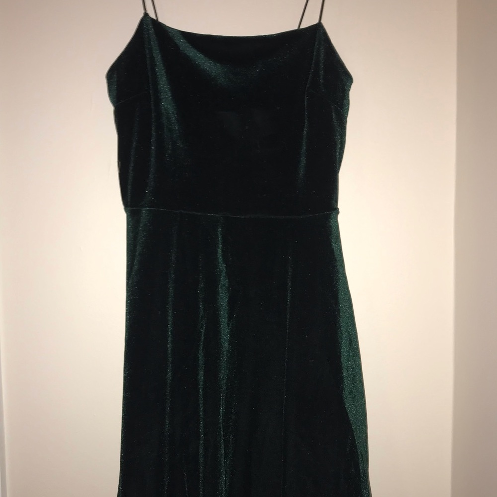 Urban Outfitters Green Velvet Mini Dress